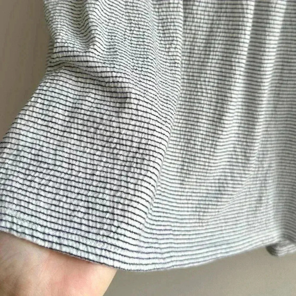 Lucky Brand Striped Flowy Peasant Blouse, Black and White Top, Size Medium - Picture 6 of 16